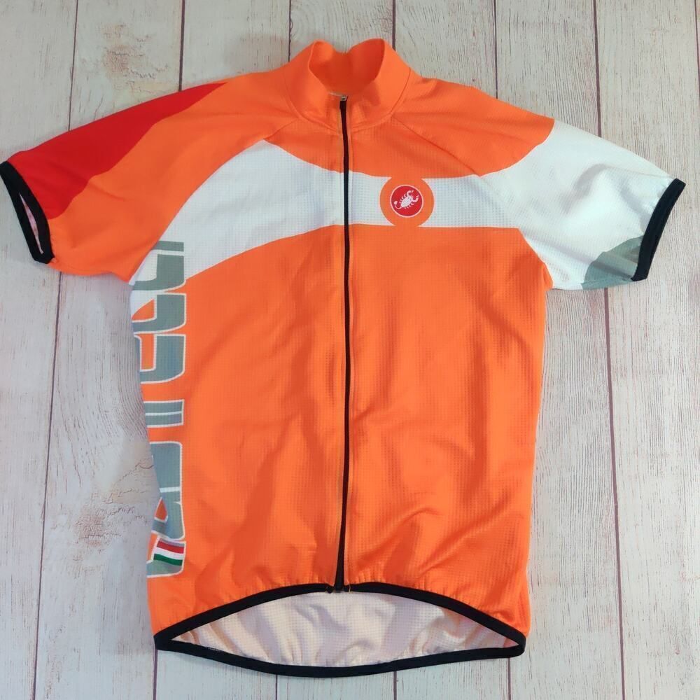 Castelli scorpion zip front short sleeve cycling jersey sz M